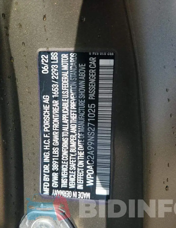 WP0AC2A99NS271025 Photo# 13