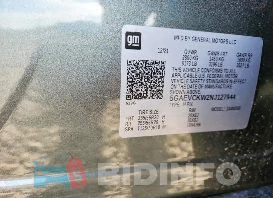 5GAEVCKW2NJ127944 Photo# 13