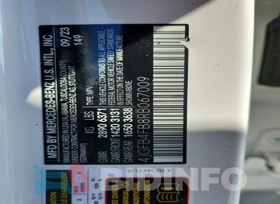 4JGFB4FB8RB067009 Photo# 14
