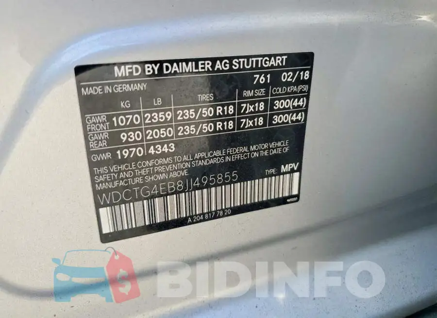 WDCTG4EB8JJ495855 Photo# 13