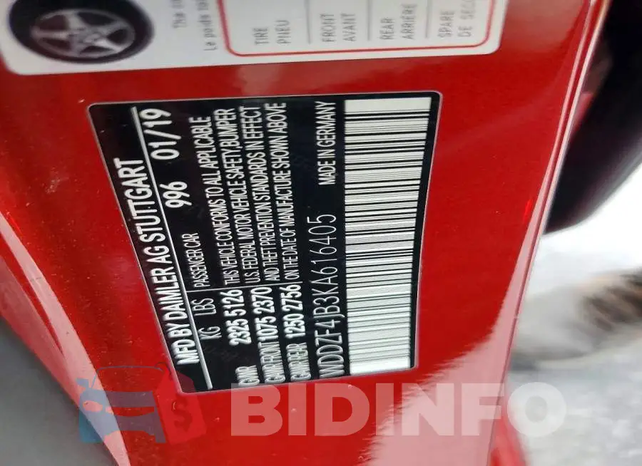 WDDZF4JB3KA616405 Photo# 12
