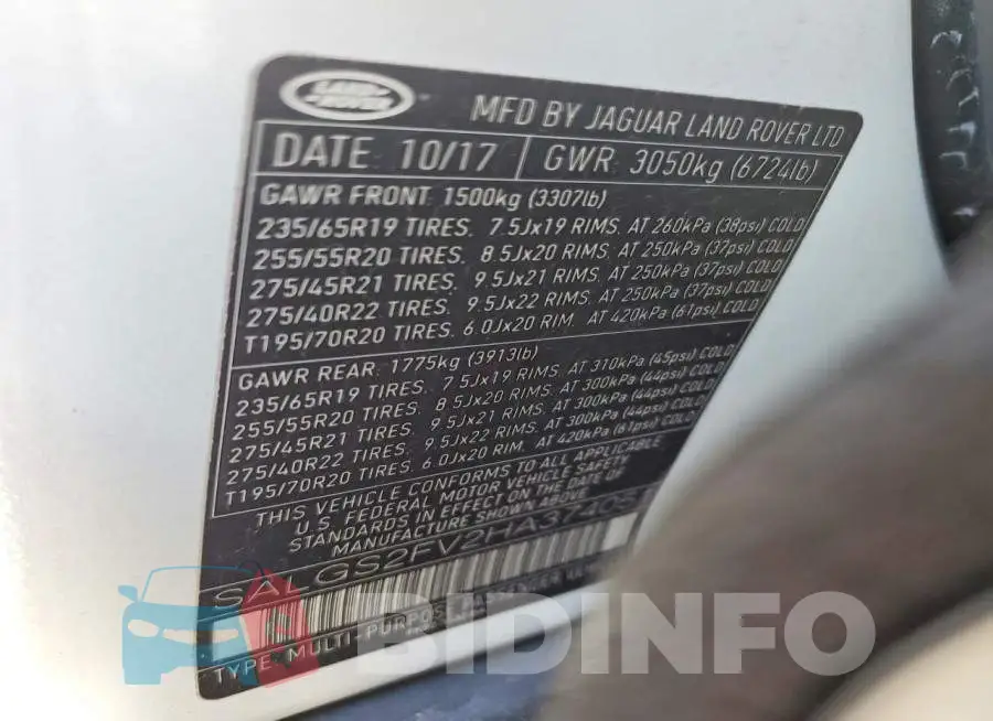 SALGS2FV2HA374051 Photo# 13