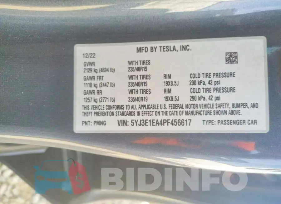 5YJ3E1EA4PF456617 Photo# 12