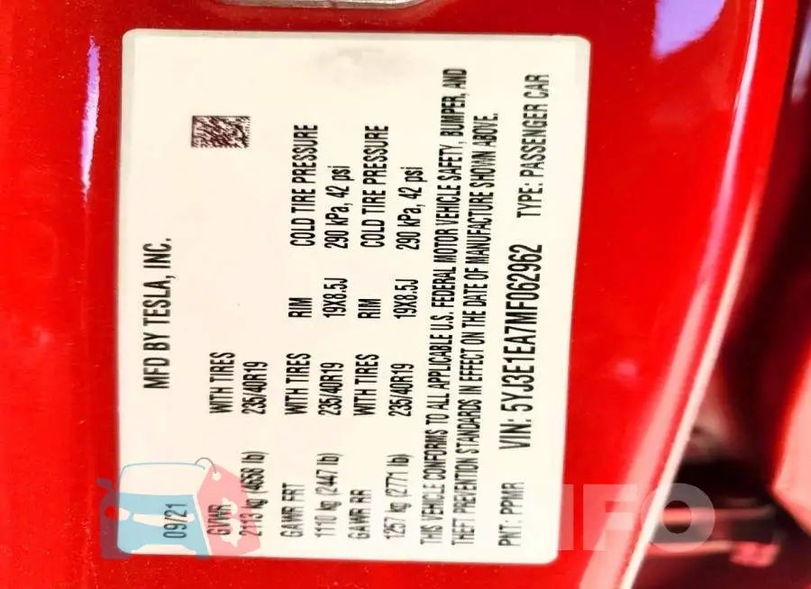 5YJ3E1EA7MF062962 Photo# 13