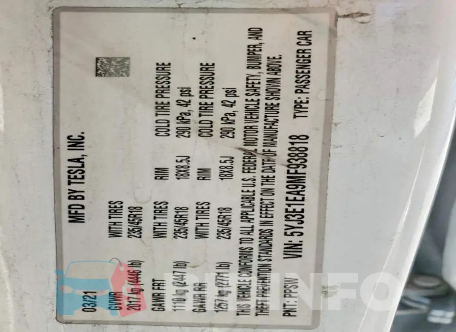 5YJ3E1EA9MF938818 Photo# 12