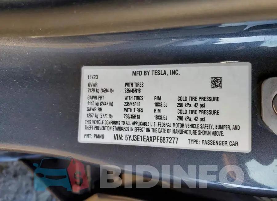 5YJ3E1EAXPF687277 Photo# 14