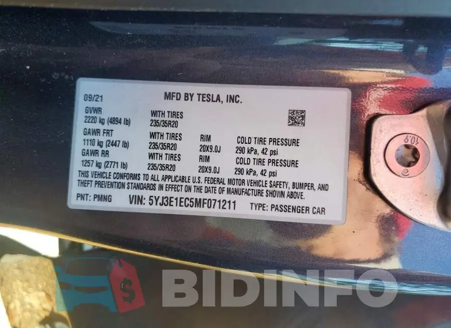 5YJ3E1EC5MF071211 Photo# 13