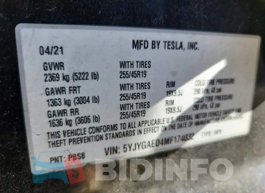 5YJYGAED4MF174032 Photo# 14