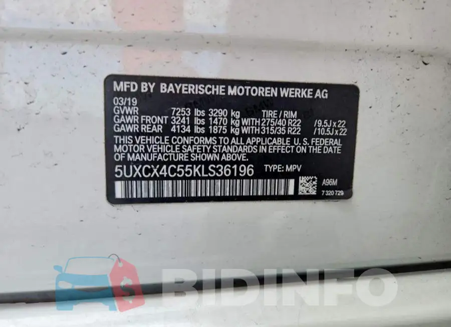 5UXCX4C55KLS36196 Photo# 13