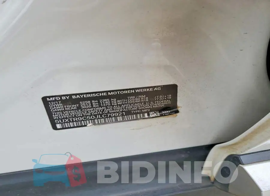 5UXTR9C50JLC79921 Photo# 12