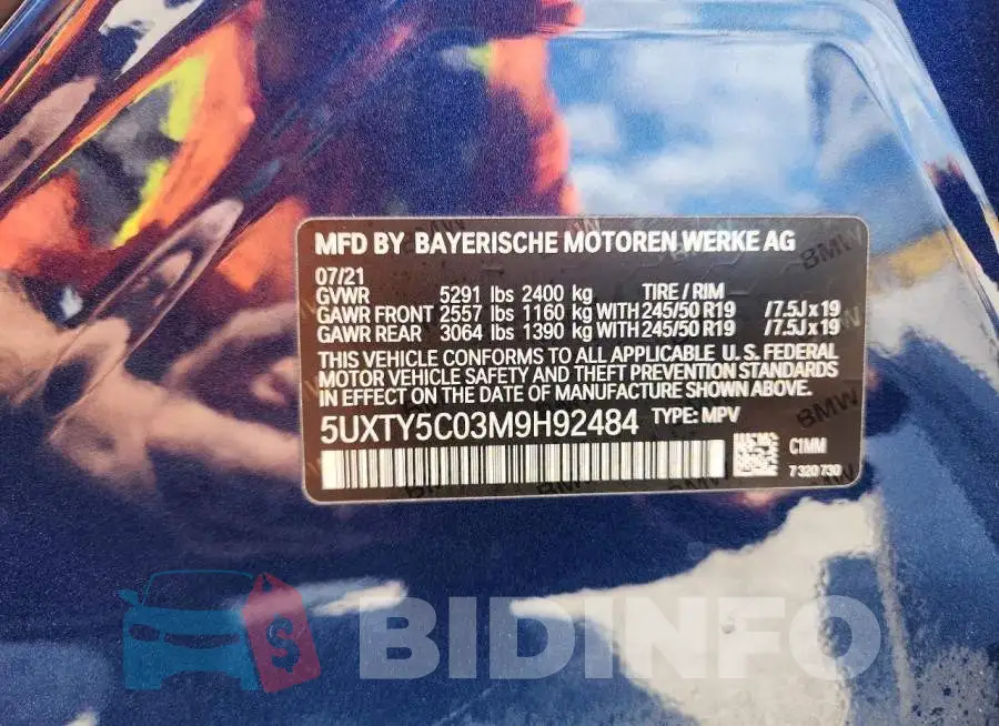 5UXTY5C03M9H92484 Photo# 14