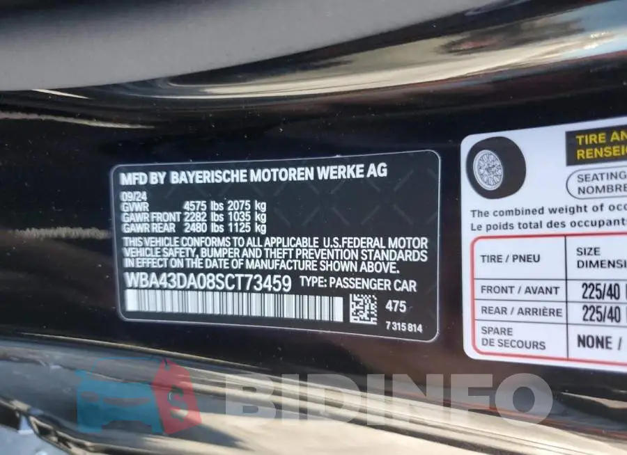 WBA43DA08SCT73459 Photo# 12
