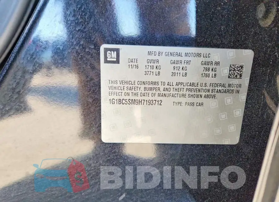 1G1BC5SM9H7193712 Photo# 12