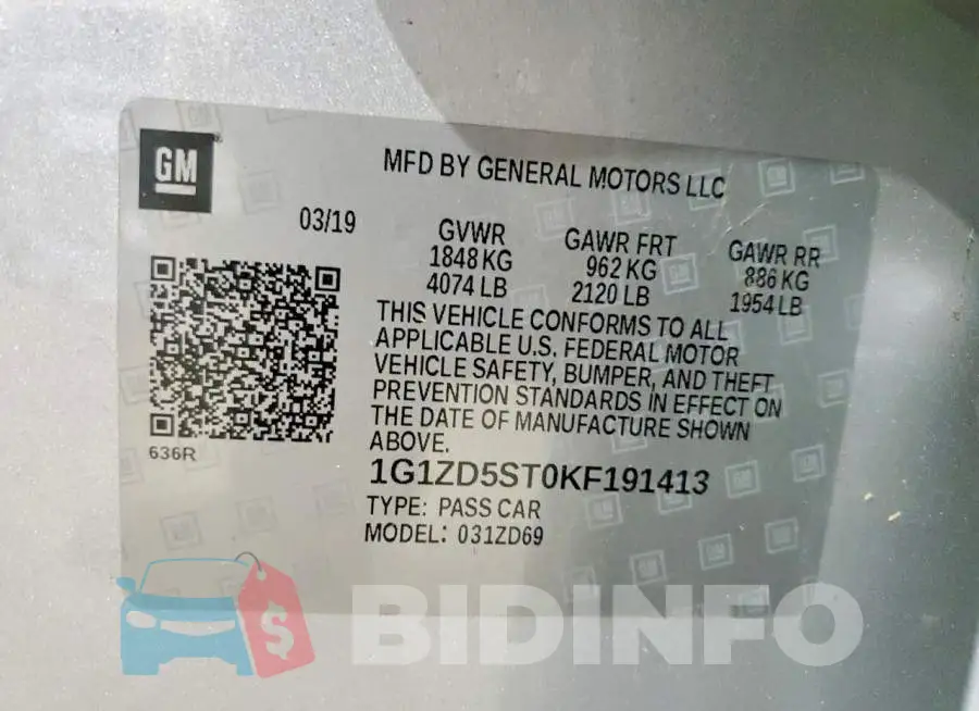 1G1ZD5ST0KF191413 Photo# 12