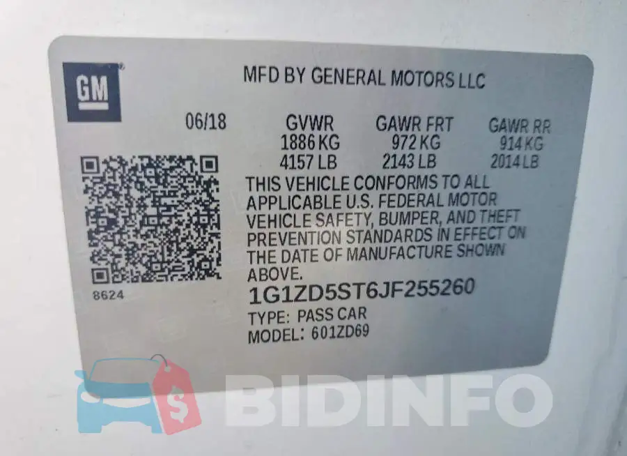 1G1ZD5ST6JF255260 Photo# 12