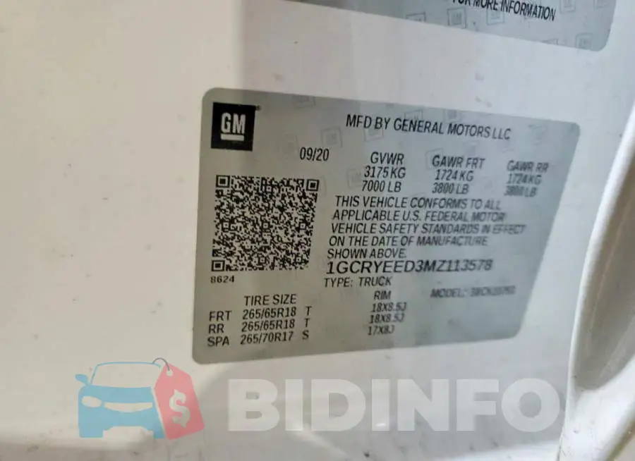 1GCRYEED3MZ113578 Photo# 13