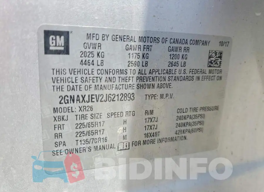 2GNAXJEV2J6212893 Photo# 13