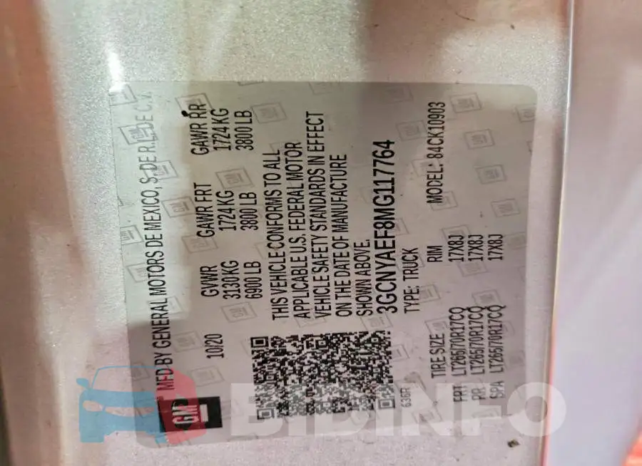 3GCNYAEF8MG117764 Photo# 12