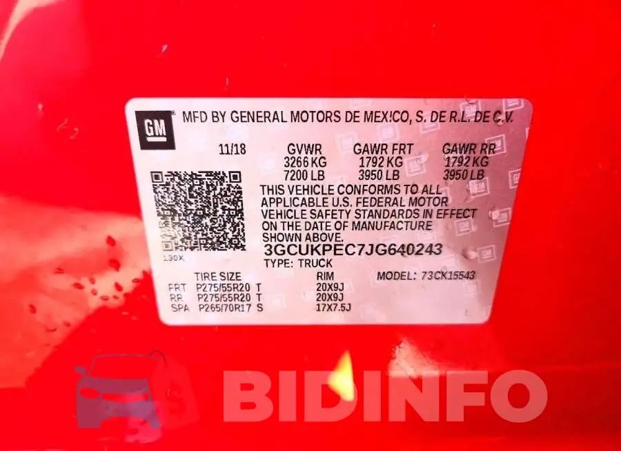 3GCUKPEC7JG640243 Photo# 12