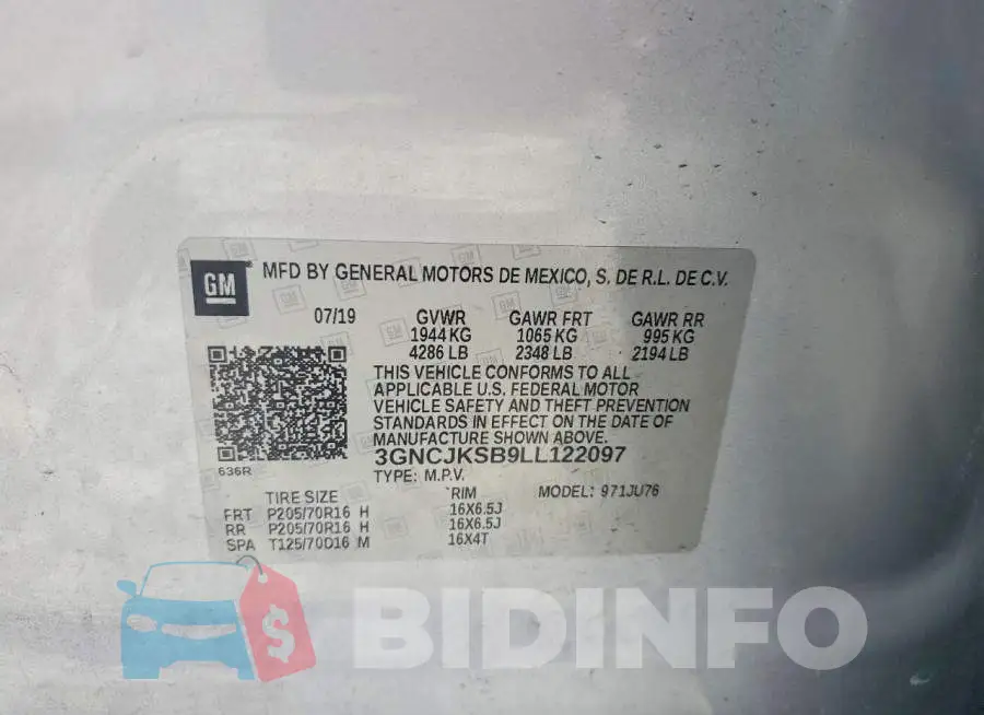 3GNCJKSB9LL122097 Photo# 12