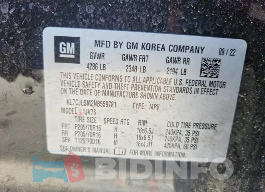 KL7CJLSM2NB559781 Photo# 12
