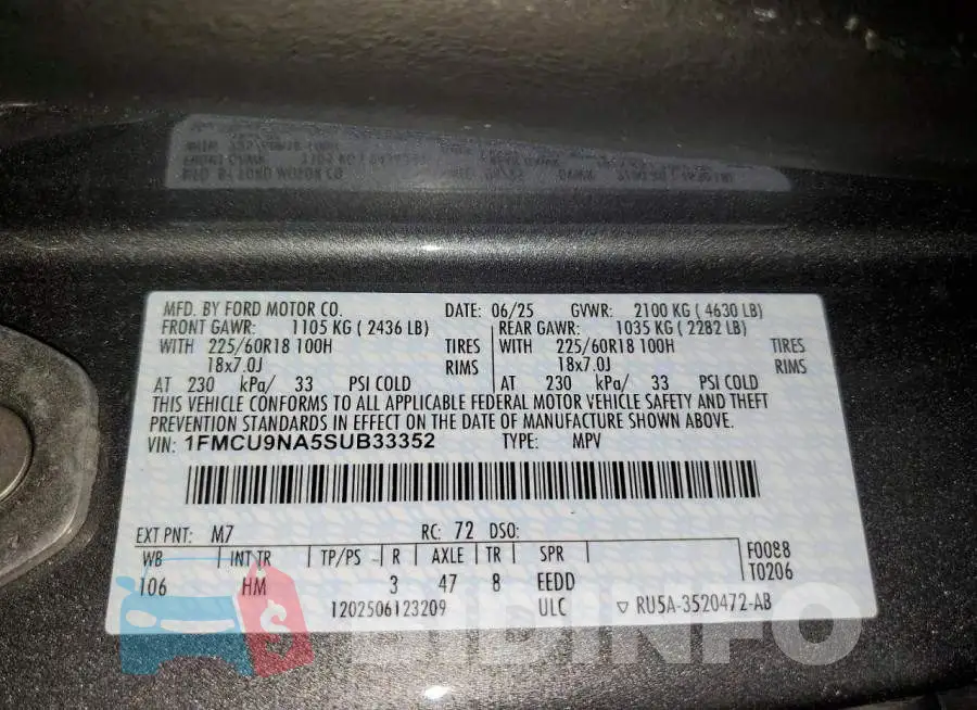 1FMCU9NA5SUB33352 Photo# 13