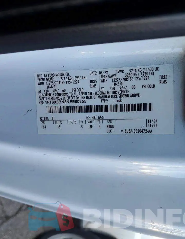 1FT8X3BN8NEE80355 Photo# 13