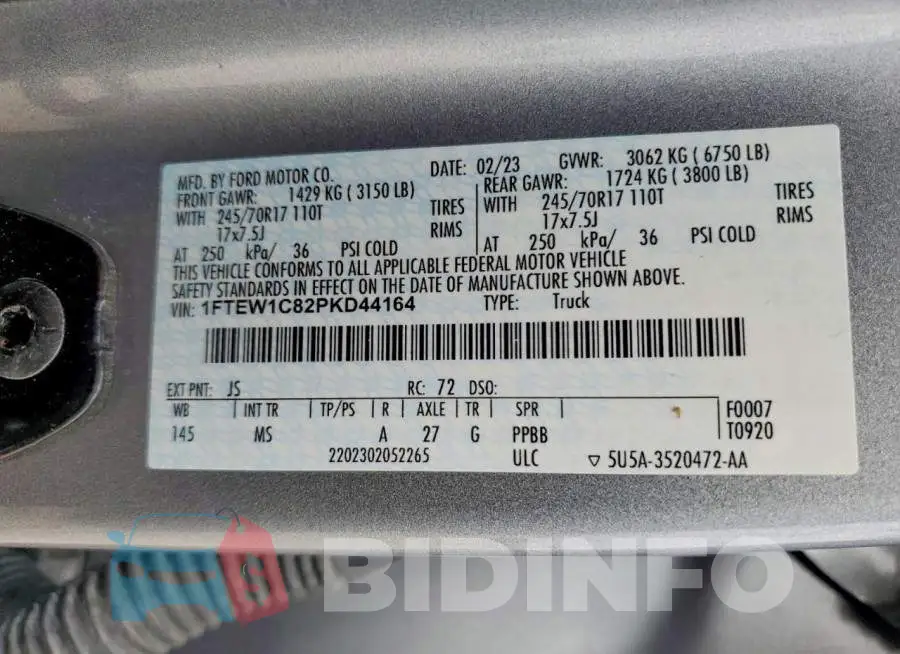 1FTEW1C82PKD44164 Photo# 12