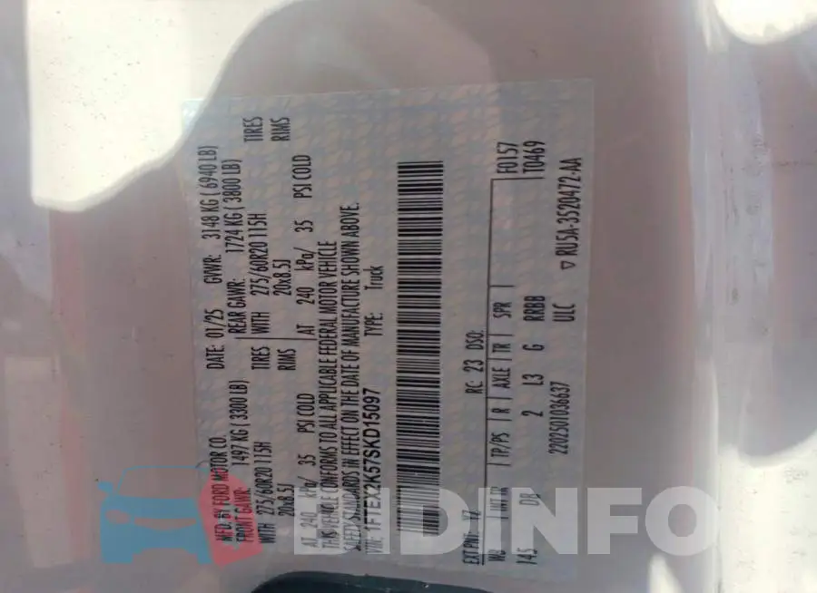 1FTEX2K57SKD15097 Photo# 12