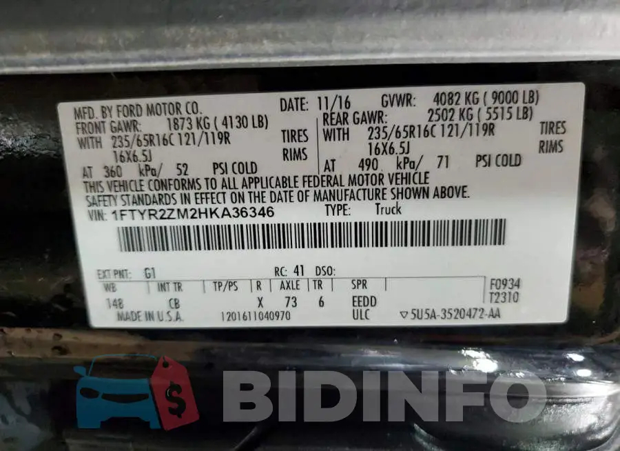 1FTYR2ZM2HKA36346 Photo# 13