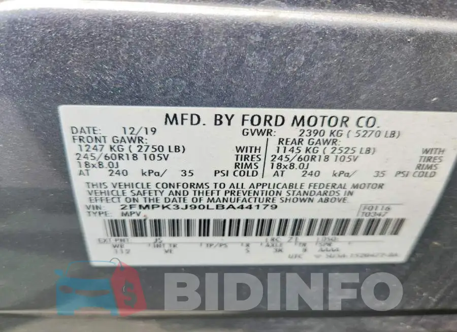 2FMPK3J90LBA44179 Photo# 13