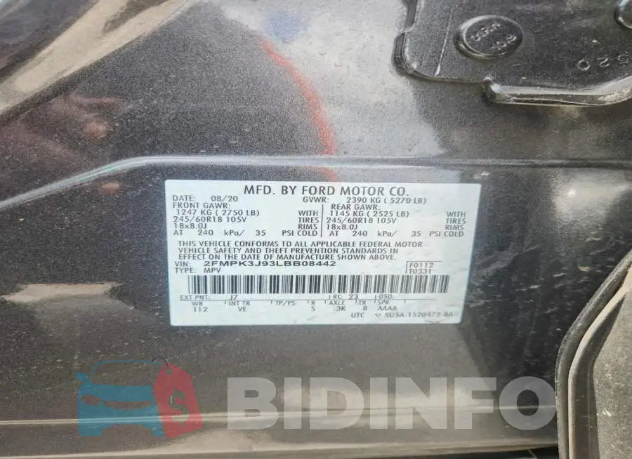 2FMPK3J93LBB08442 Photo# 13