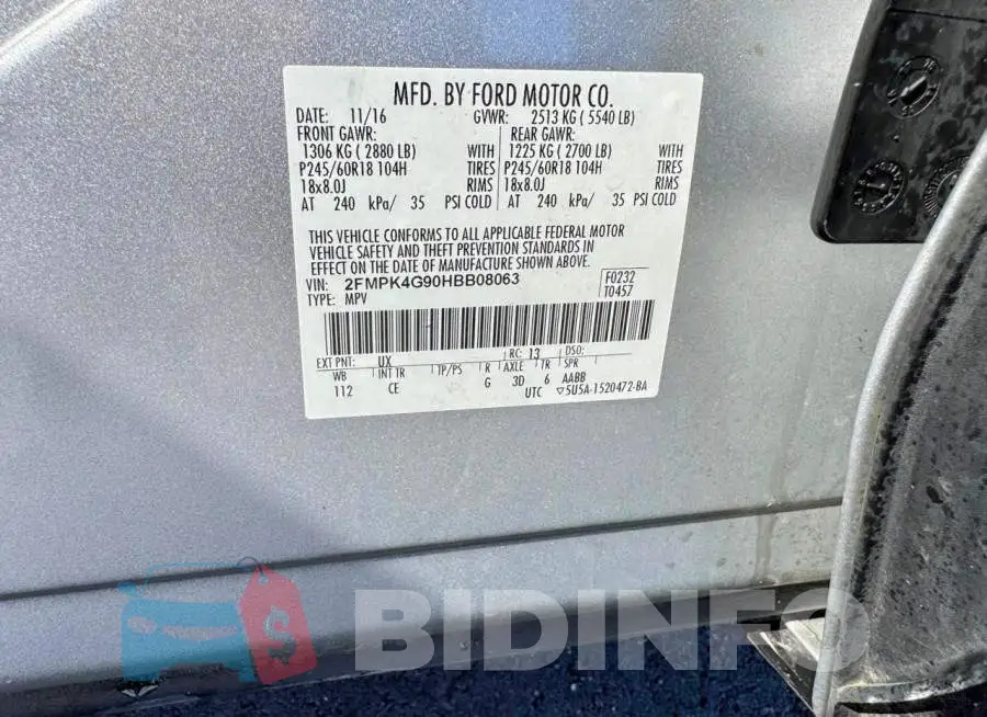 2FMPK4G90HBB08063 Photo# 12