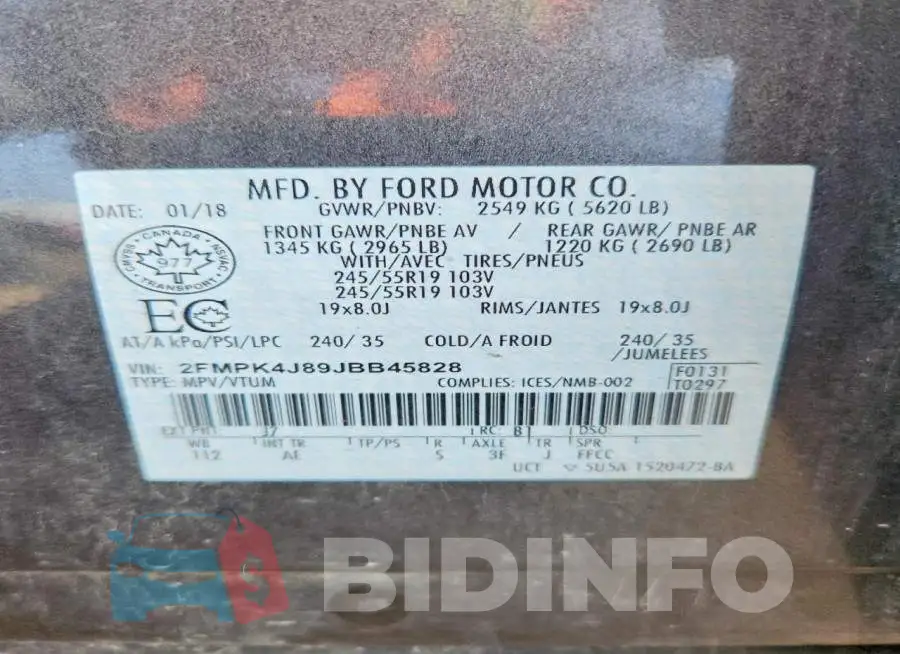 2FMPK4J89JBB45828 Photo# 13