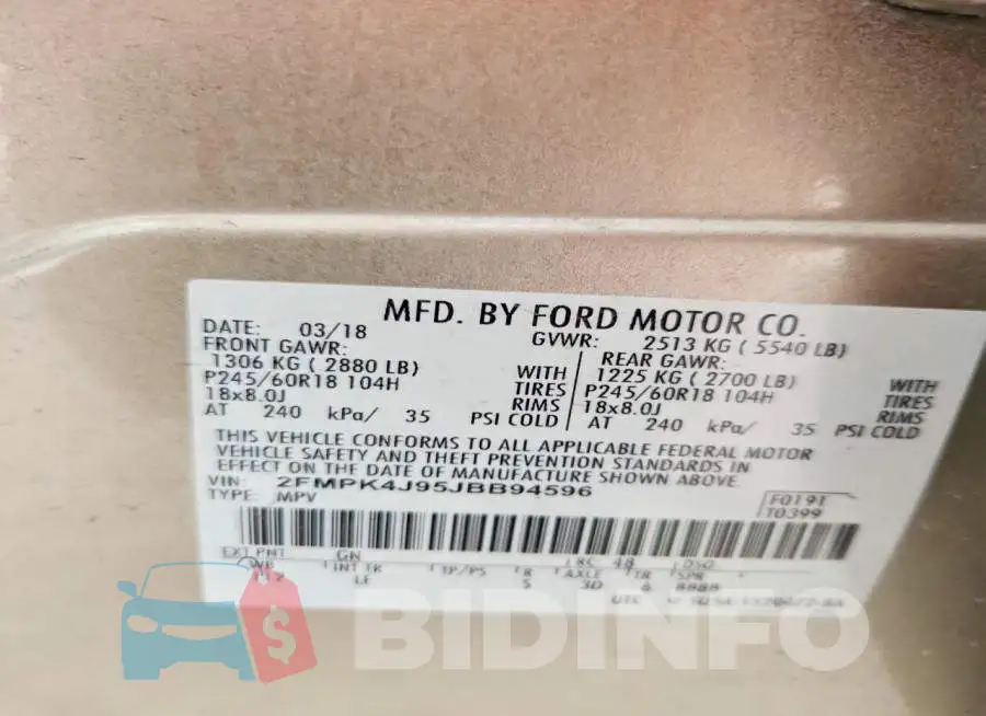 2FMPK4J95JBB94596 Photo# 12