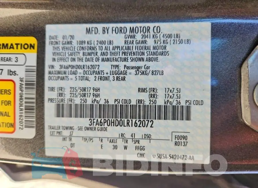 3FA6P0HD0LR162072 Photo# 12