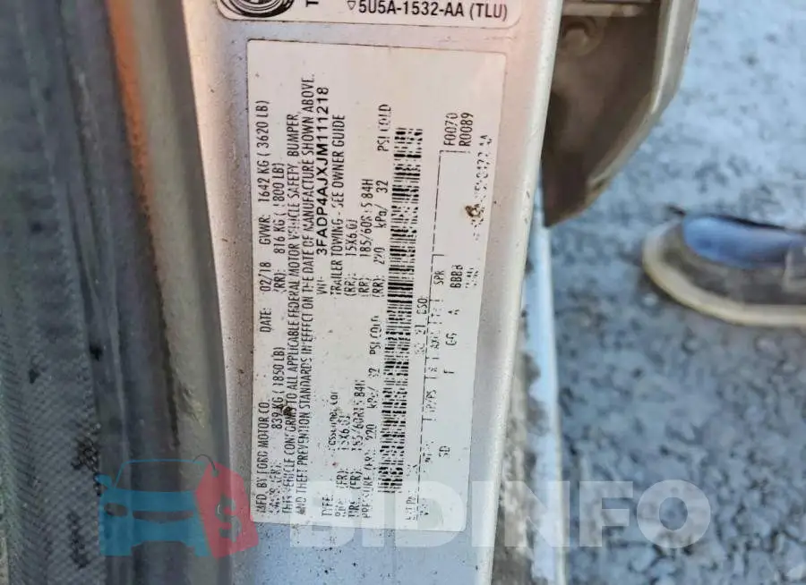 3FADP4AJXJM111218 Photo# 12