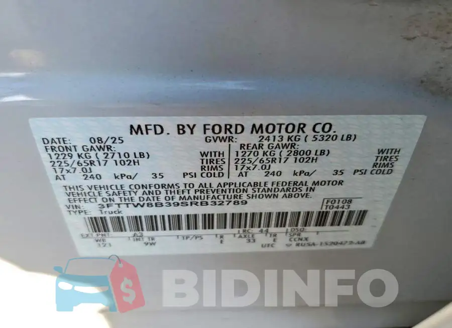 3FTTW8B39SRB32789 Photo# 13