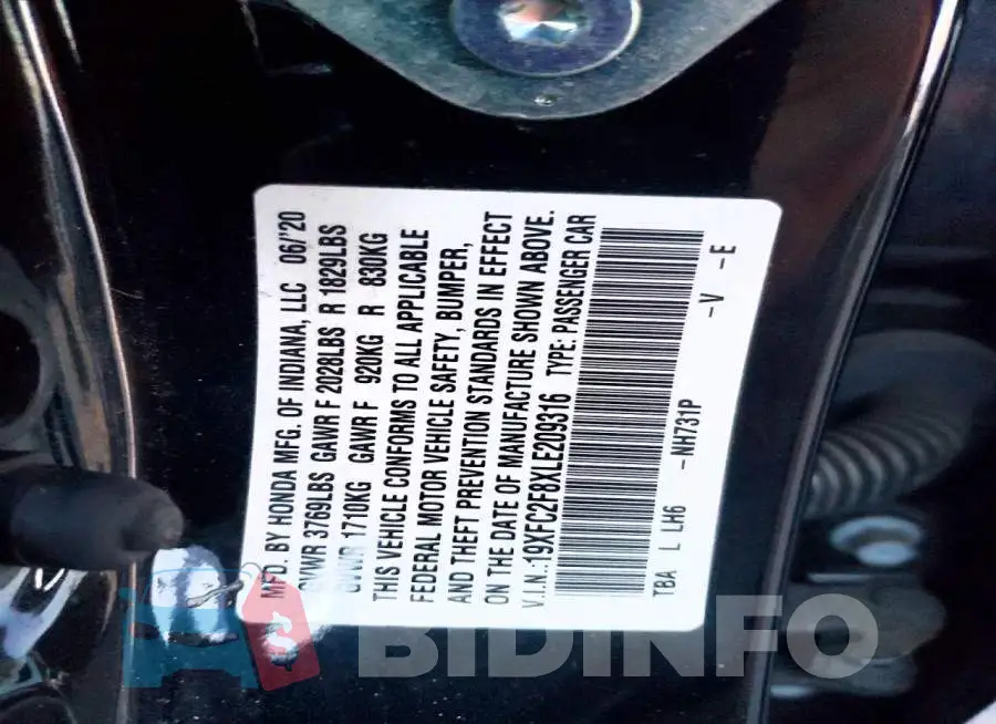 19XFC2F8XLE209316 Photo# 12