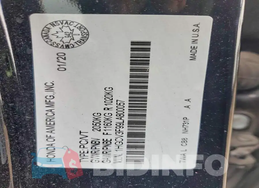 1HGCV3F99LA800057 Photo# 12