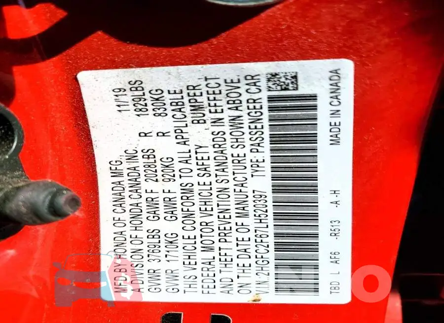 2HGFC2F67LH520397 Photo# 12