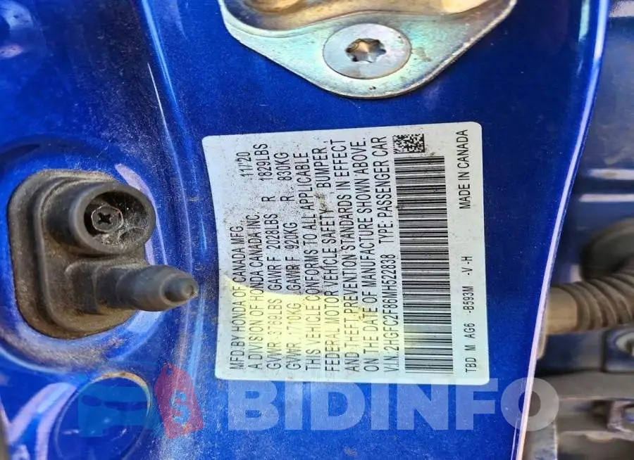 2HGFC2F86MH522838 Photo# 13