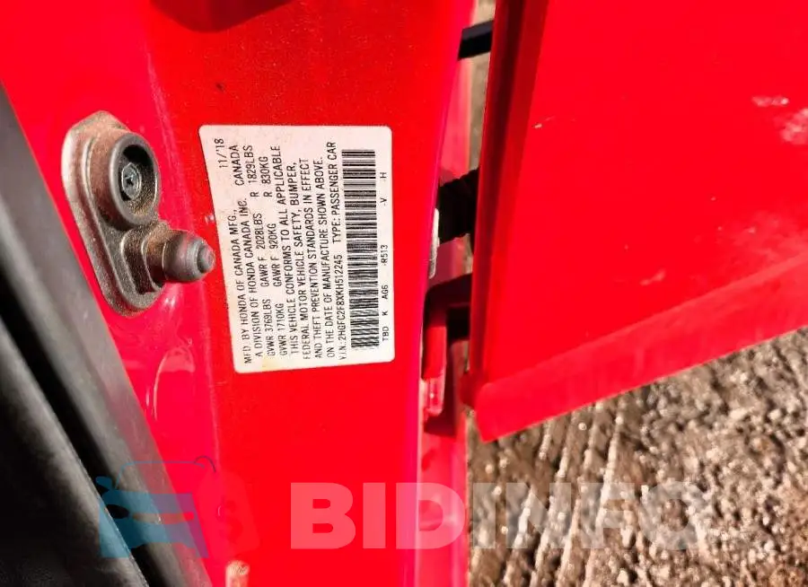 2HGFC2F8XKH512245 Photo# 12