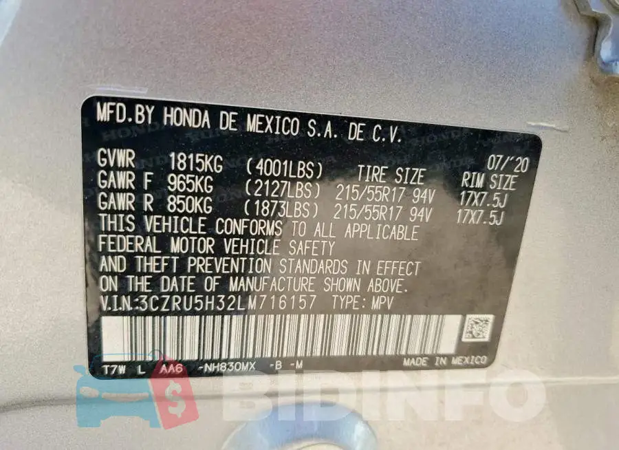 3CZRU5H32LM716157 Photo# 13