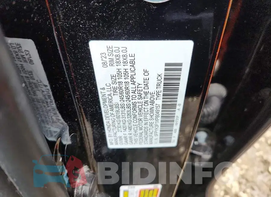 5FPYK3F1XPB049157 Photo# 12