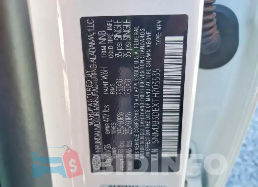 5NMJB3DEXTH703535 Photo# 13