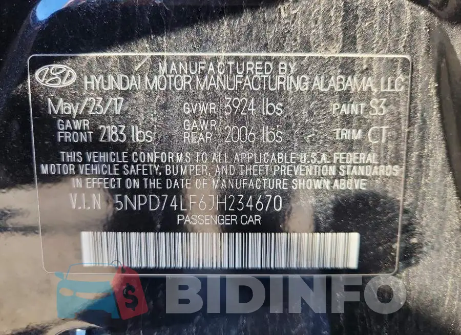 5NPD74LF6JH234670 Photo# 12