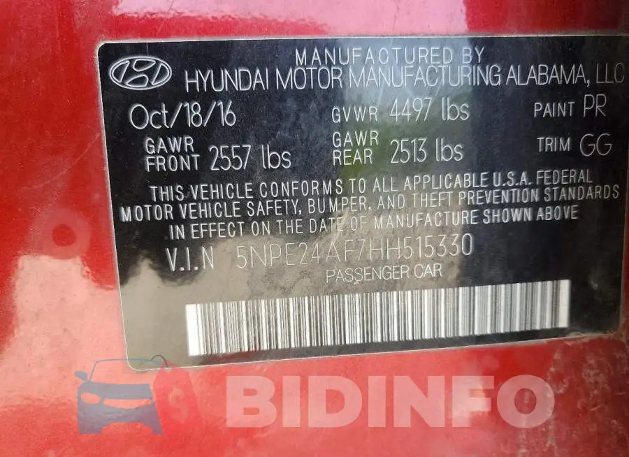 5NPE24AF7HH515330 Photo# 12