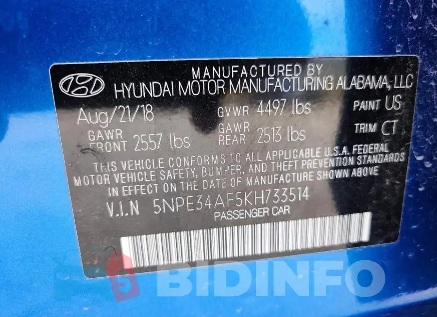 5NPE34AF5KH733514 Photo# 12