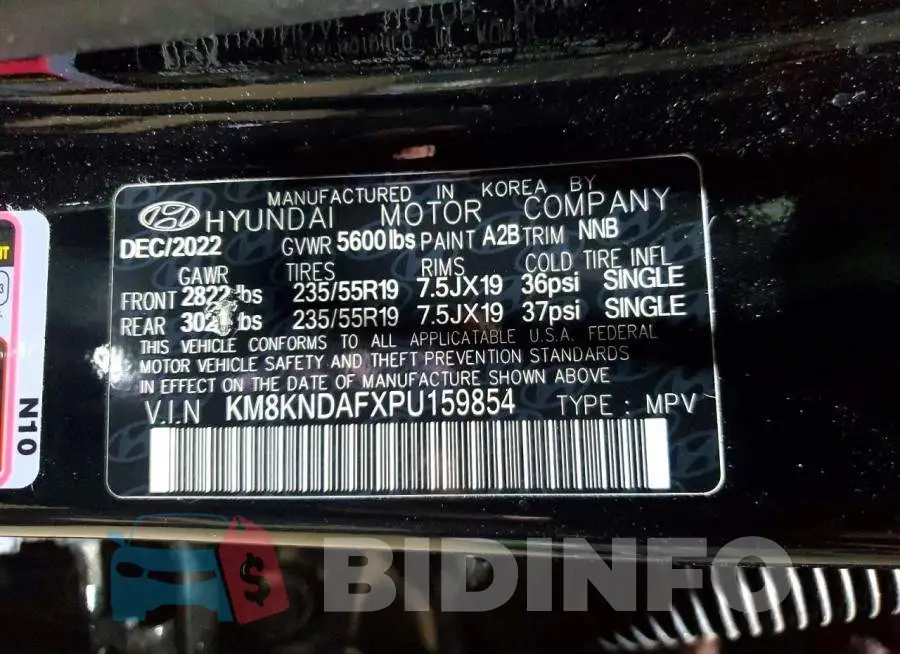 KM8KNDAFXPU159854 Photo# 13